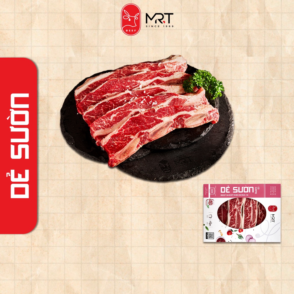 Dẻ sườn Bò Úc (có xương) 500gr | 100% nhập khẩu | Dùng ăn nướng | Giao siêu tốc HCM | Mr.T Beef