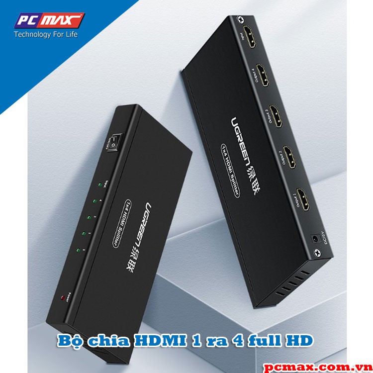 Bộ chia HDMI 1 ra 4 ra 2 - HDMI splitter 1x2 1x4 1x8 Full HD Ugreen 40202 40201 40203  - Hàng chính hãng