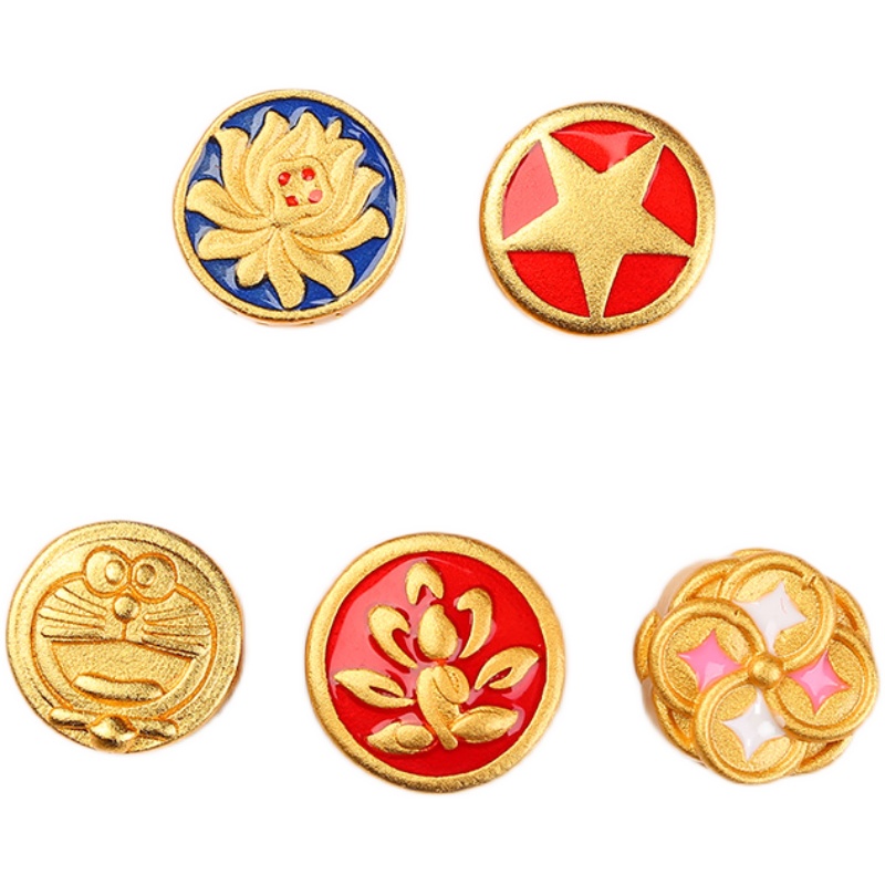 Hạt Xỏ Vòng Tay Bện Dây Thủ Công Họa Tiết Hoa Cúc / Ngôi Sao Năm Cánh / Doraemon