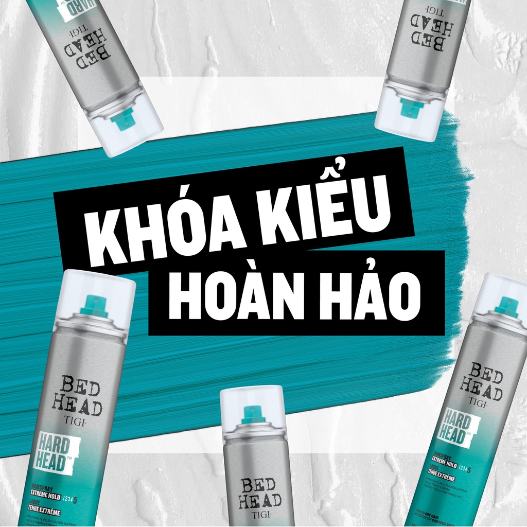 Gôm xịt tóc siêu cứng, giữ kiểu lâu bền Tigi Bed Head’s Hard Head 385ml