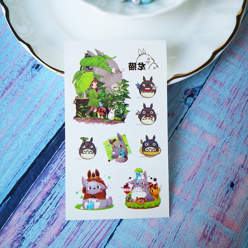 Hình xăm dán tạm thời hình totoro chống thấm nước phong cách dễ thương