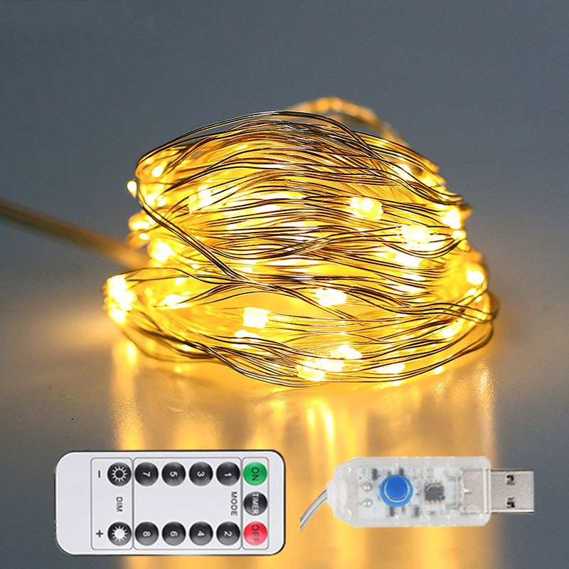 Dây Đèn Led Trang Trí 8 Chế Độ Kèm Điều Khiển Từ Xa