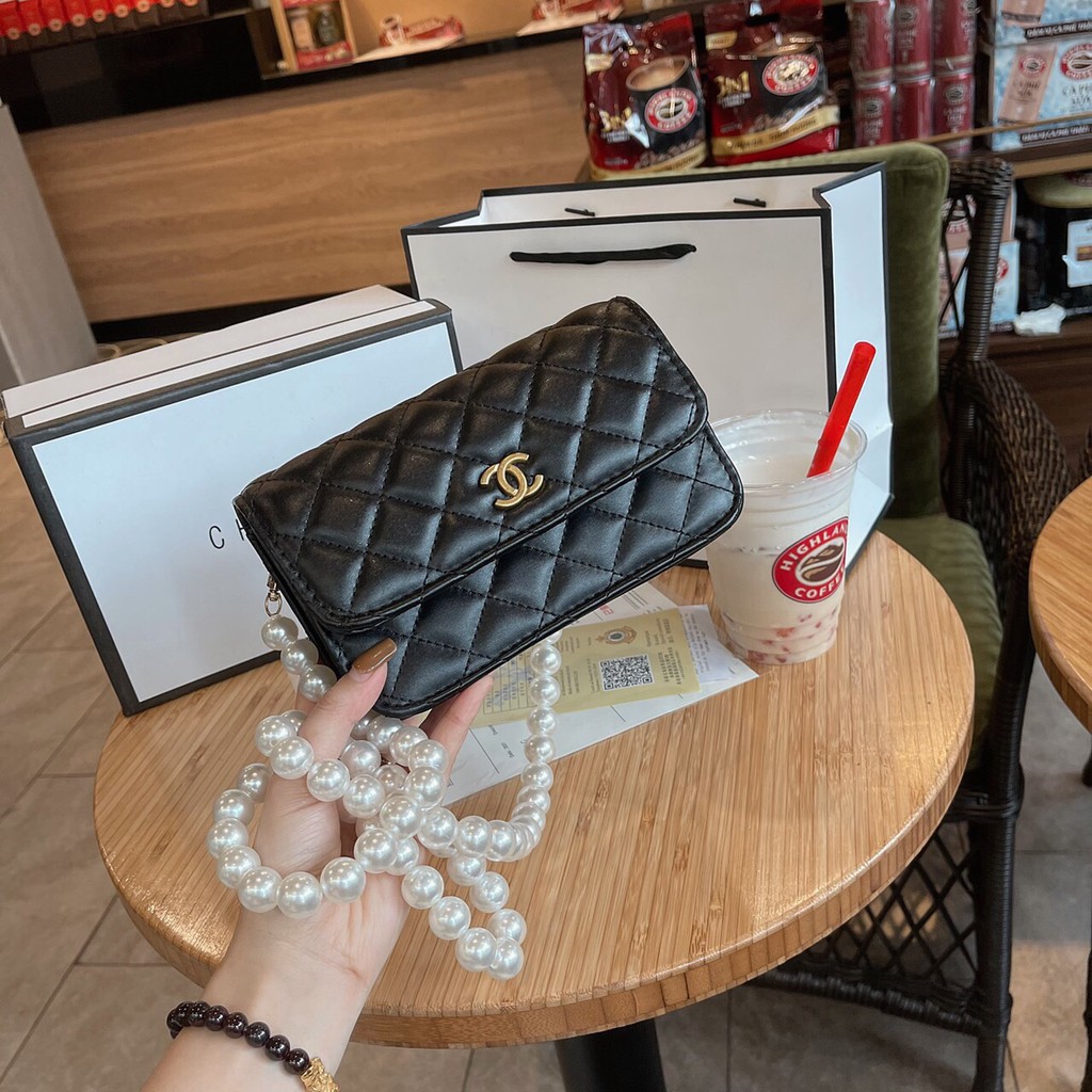 Túi Xách Quai Ngọc Da Bóng Chần Trám CC Sang Chảnh ZuLyShop