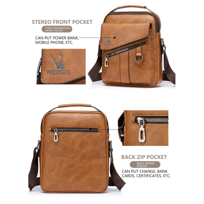 Túi Da Đeo Chéo Phong Cách Vintage Sang Trọng Cho Nam | BigBuy360 - bigbuy360.vn