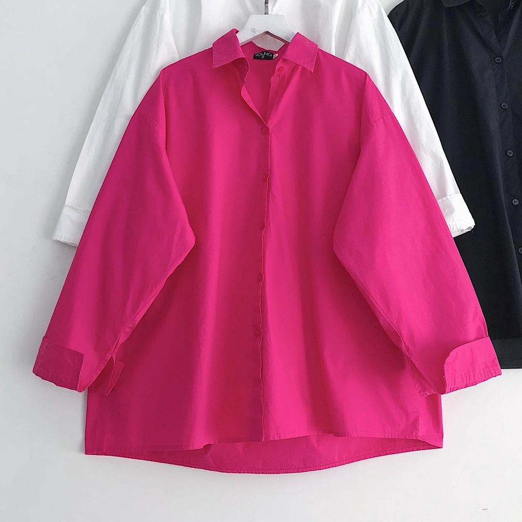 Sơ Mi Nữ Form Rộng JEM CLOSET Áo Sơ Mi Nữ Hàn Quốc GINGI Tay Dài Cổ Bẻ Basic Nhiều Màu Phối Đồ Cực Xinh 10260 | BigBuy360 - bigbuy360.vn