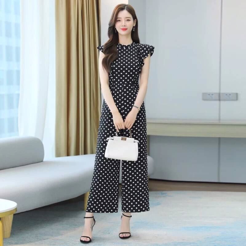 Jumpsuit voan nữ cao cấp hoạ tiết chấm bi sang trọng NP2270