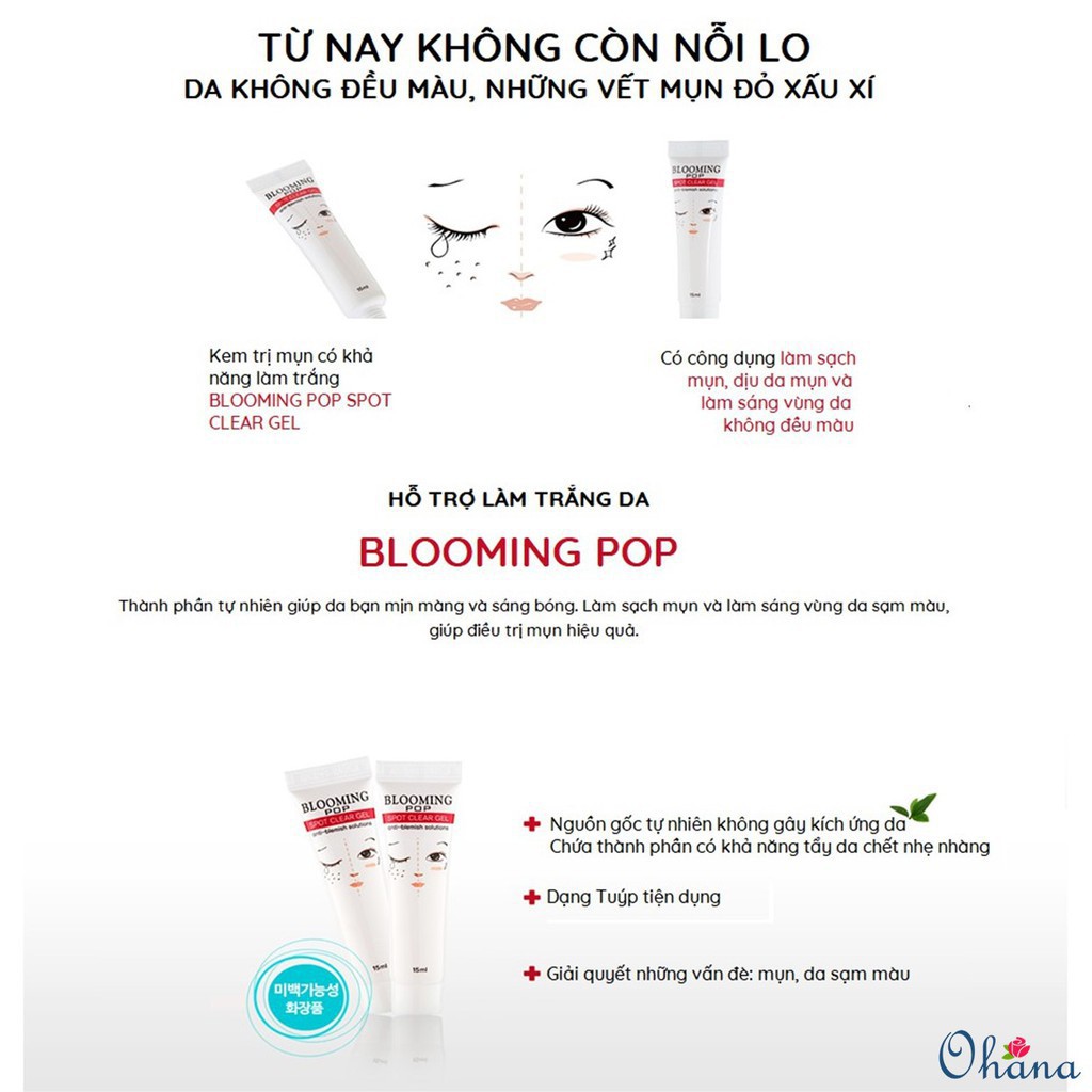 Gel ngăn ngừa mụn Blooming Pop Spot Clear Gel 15ml