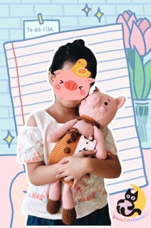 Bé heo handmade chân dài bằng len