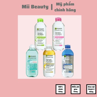 Nước tẩy trang Garnier Skin Active 400ml dành cho da dầu, da khô, da nhạy cảm, da mụn bản Pháp chuẩn - Mii Beatuy