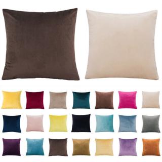Áo Gối Bằng Vải Nhung Màu Trơn Hình Vuông Kích Thước 40x40 45x45 50x50 55x55 60x60cm