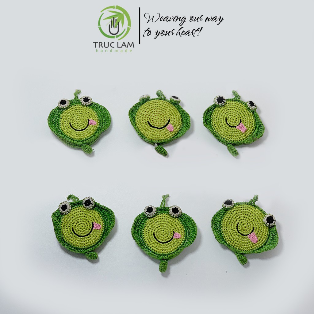 Thước Dây Cuộn Mini Rút Tự Động Đan Len Nhiều Màu Sắc A Trúc Lâm Handmade