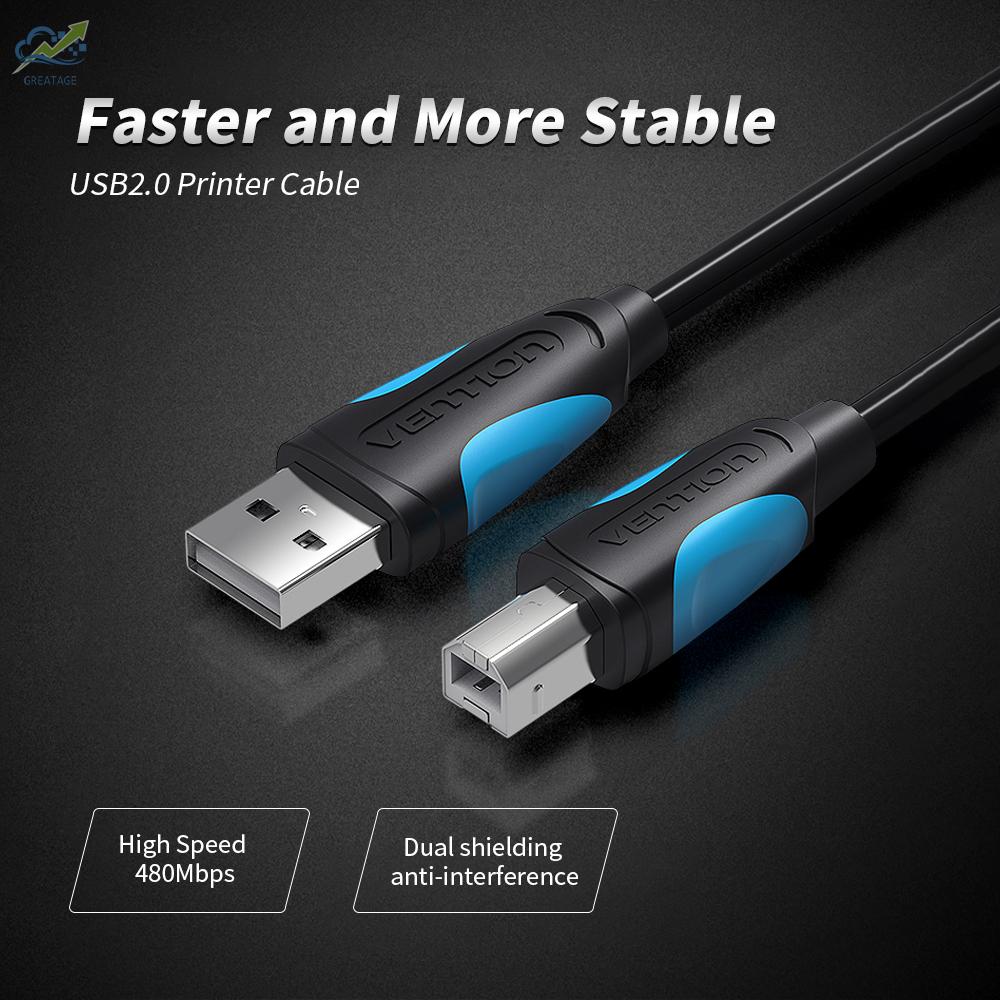 g☼VENTION USB2.0 Printer Cable Male to Male 10m/32.8ft Printer Scanner Cable Replacement for HP//Epson (Black)