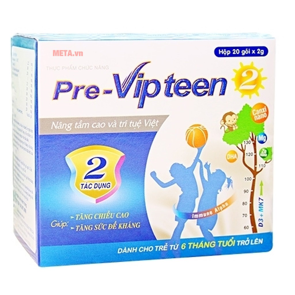 Pre Vipteen 2 - Hỗ trợ phát triển chiều cao, giảm nguy cơ mắc bệnh, tăng cường sức đề kháng, hệ miễn dịch