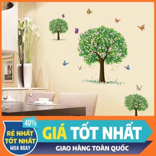 [XẢ KHO] (HCM) Decal dán tường 3 cây mùa xuân tươi xanh DCX053 decalhcm
