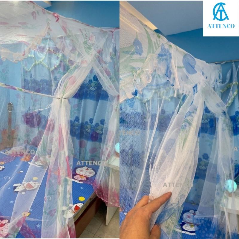 MÀN DÂY TUYN HOA CÓ CỬA GIƯỜNG 🛏1M6/1M8🛏 HÀNG BÌNH DÂN GIÁ RẺ Rộng (1m6-1m8) Cao 1m7 Dài 2m