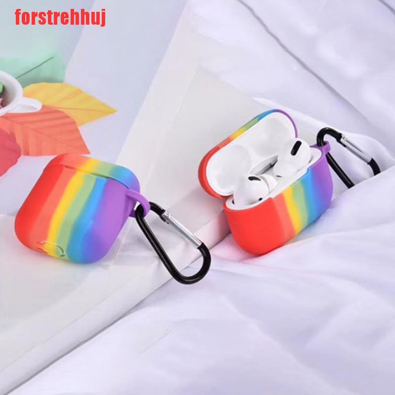 Vỏ Bọc Bảo Vệ Hộp Đựng Tai Nghe Airpod Bằng Silicon Mềm Màu Cầu Vồng Xinh Xắn | BigBuy360 - bigbuy360.vn