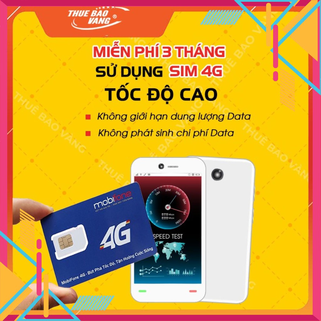[HOT - SLAE] Sim 4G MoBi miễn phí 3 tháng sử dụng Sim data