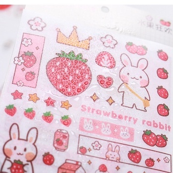 Set 4 Miếng Sticker cute dán laptop, hình dán mũ bảo hiểm, điện thoại, vali