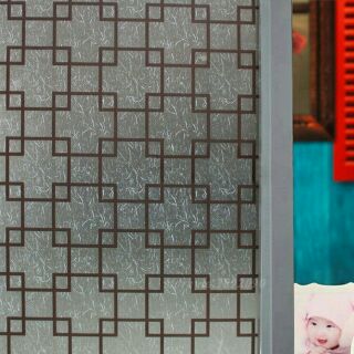 7m decal dán kiếng ô vuông màu nâu