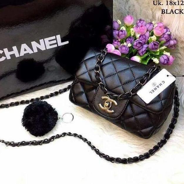 Túi Xách Chanel mini Phối Cục Bông Đáng Yêu Thời Trang Cho Nữ
