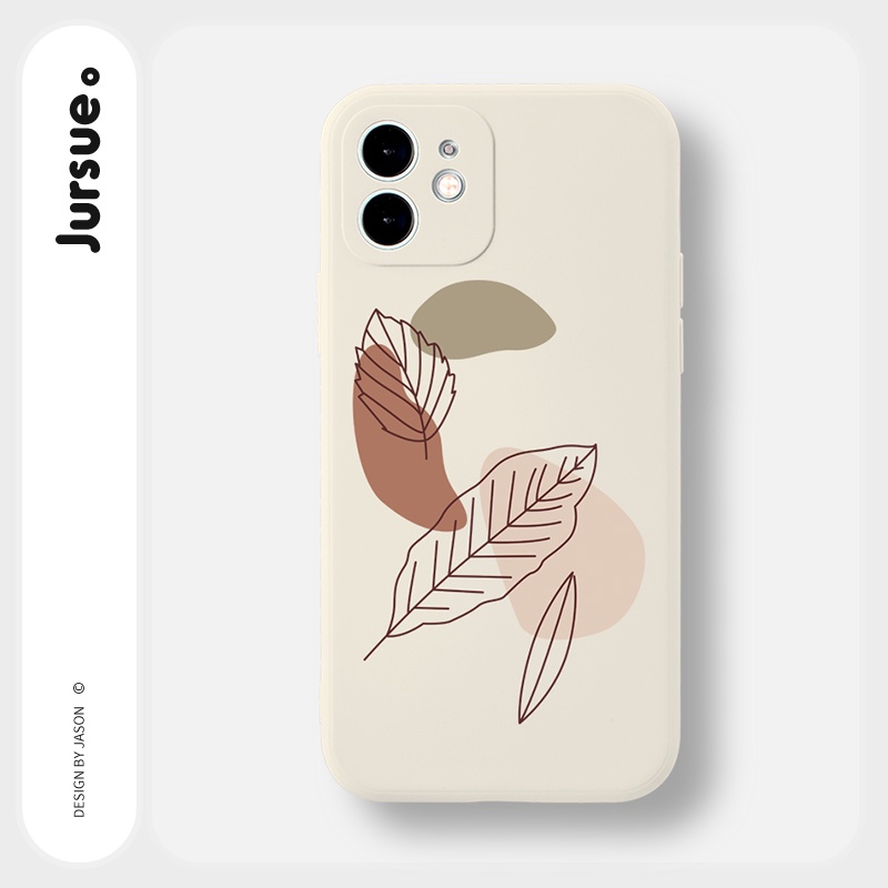 Ốp lưng JURSUE mềm viền vuông hình dễ thương đẹp cho iPhone 13 12 11 Pro Max SE 2020 X XR XS ip 8 7 6 6S Plus Y273