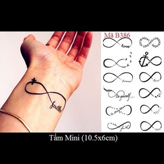 Xăm dán Tattoo vô cực B386