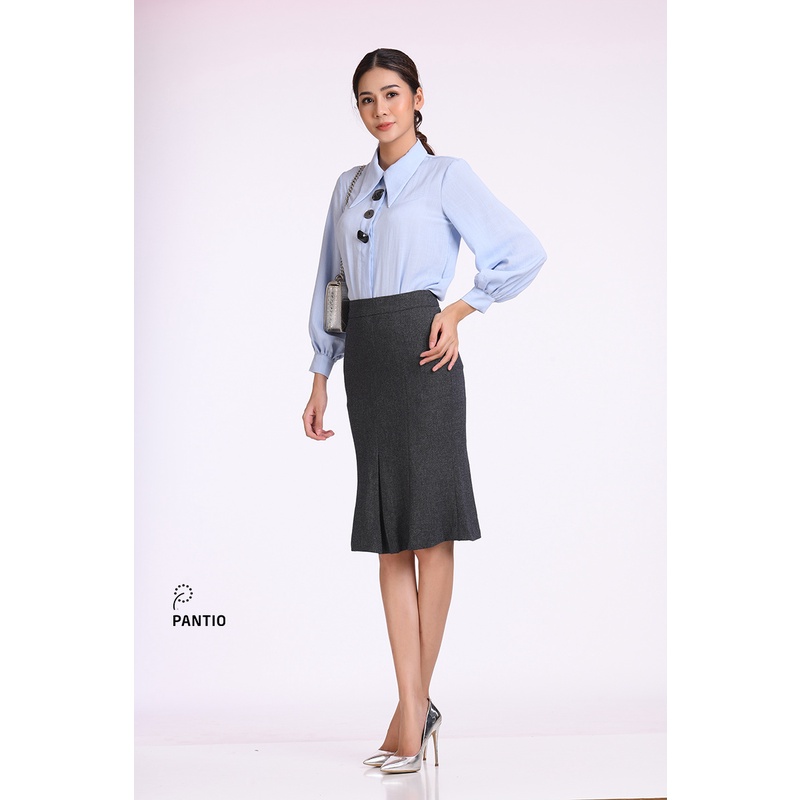 Áo Sơ Mi Nữ màu trơn thời trang công sở khuy cách điệu FAS52287- PANTIO