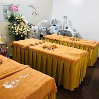 Khăn trải giường spa thẩm mỹ viện loại dày mềm mịn KT 90*1m9 khăn bông xuất khẩu