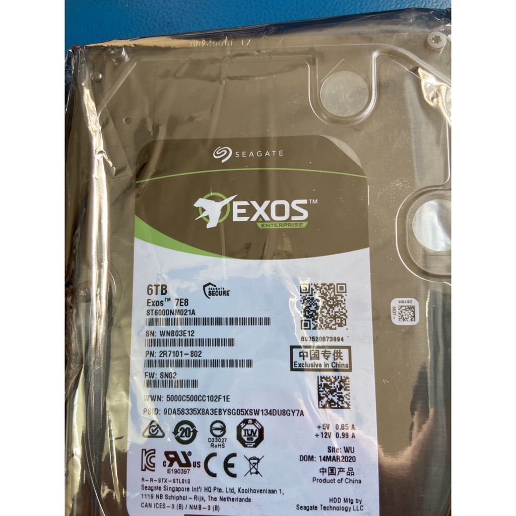 Ổ cứng HDD Seagate Exos 6TB (7.2K RPM SATA 512N 3.5 inch , 256MB Cache) (ST6000NM021A)