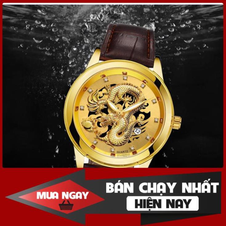 Đồng hồ nam rồng BOSCK chính hãng, in 3D cực kỳ sang trọng, kiểu dáng giả cơ độc đáo, kim dạ quang (
