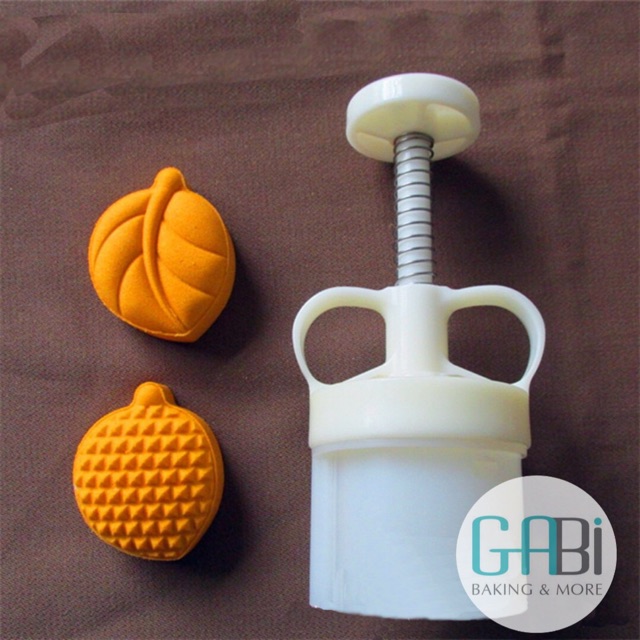 Khuôn trung thu lò xo 50g 2 mặt lá, quả chanh