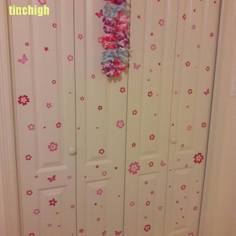 108 Bông Hoa Và 6 Bươm Bướm Dán Tường Trang Trí Phòng Ngủ