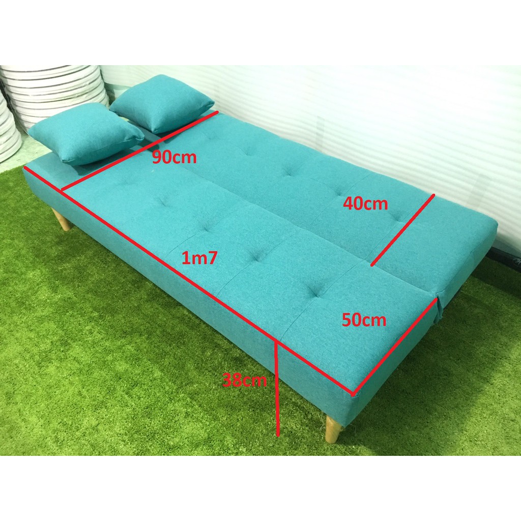 Bộ ghế dài salong bed xanh ngọc 1m7 giá rẻ vải bố nhỏ gọn đẹp sofa phòng khách Nội thất Linco Sài Gòn