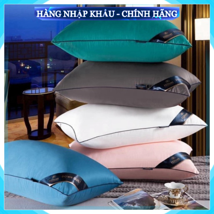 [Hàng Loại 1 - Bảo hành] (Giá Sale) Cặp 2 Ruột Gối Nằm Hilton Chất Lượng 5 Sao Chuẩn Xịn Bông Đàn Hồi Cao Cấp 45x65 cm