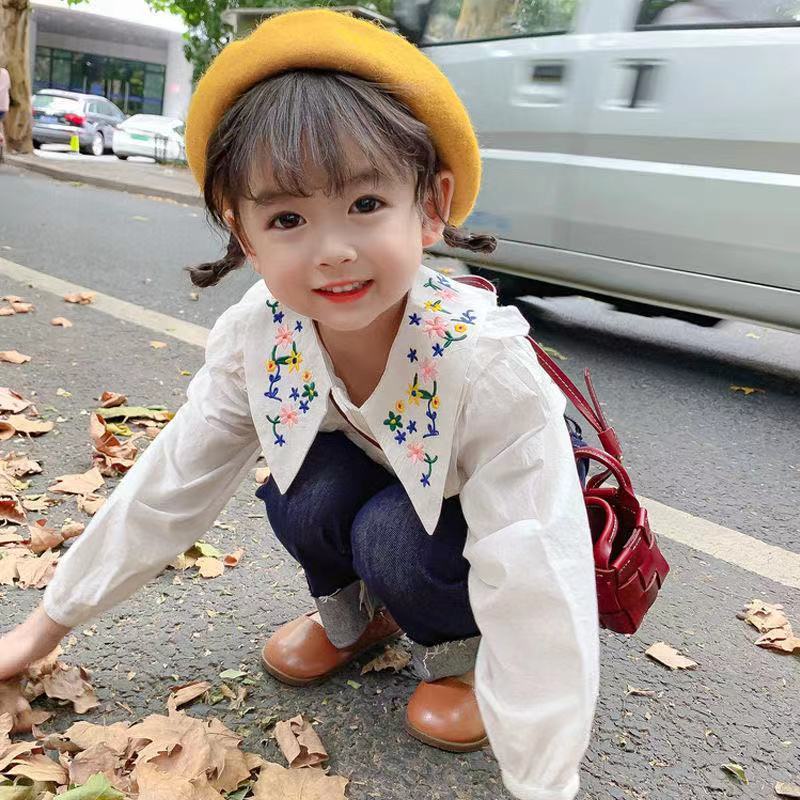 Áo Sơ Mi Nữ Tay Dài Thêu Hoa Màu Sắc