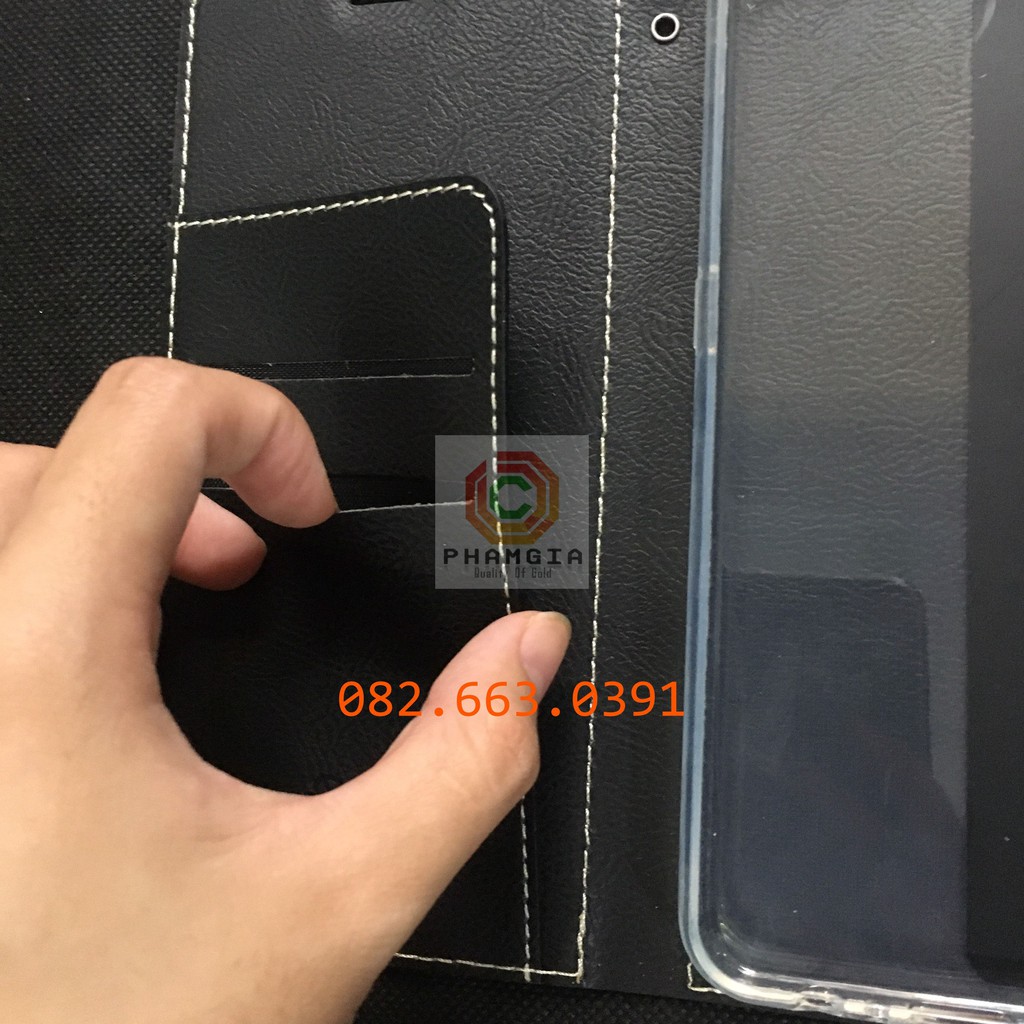 Bao da Vivo S1 da cao cấp, có ngăn thẻ, bên trong 1 set màu đen