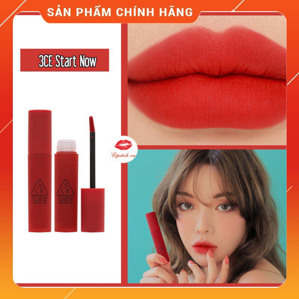 Son 3CE Blurring Liquid Lip Start Now [CHÍNH HÃNG] Màu Đỏ Thuần cổ điển sang trọng