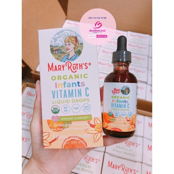 Vitamin C Hữu Cơ Cho Bé 0-12 tháng Organic Infants Mary Ruth's Mỹ  - BAABEELAND