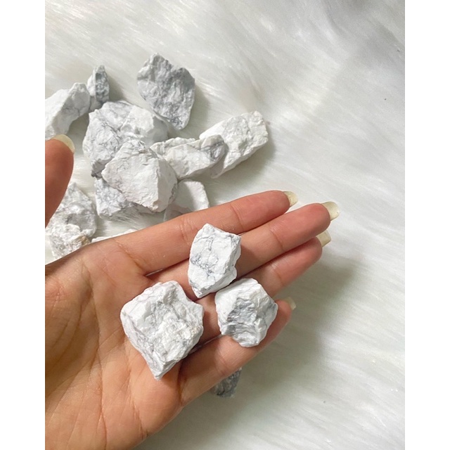 Howlite Thô [FREESHIP] Đá Bách Tùng thô Cải Thiện Giấc Ngủ, Giảm Căng Thẳng