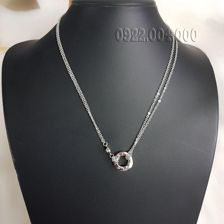 Dây chuyền nữ mặt tròn có khắc chữ DZ1751.