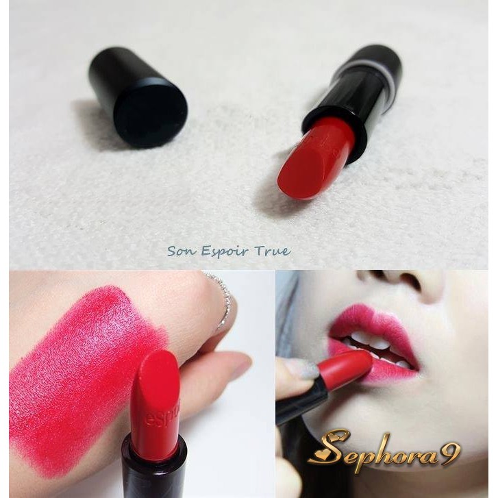 Son Espoir Lipstick Nowear S True RD201 Đỏ Tươi Sáng siêu đẹp