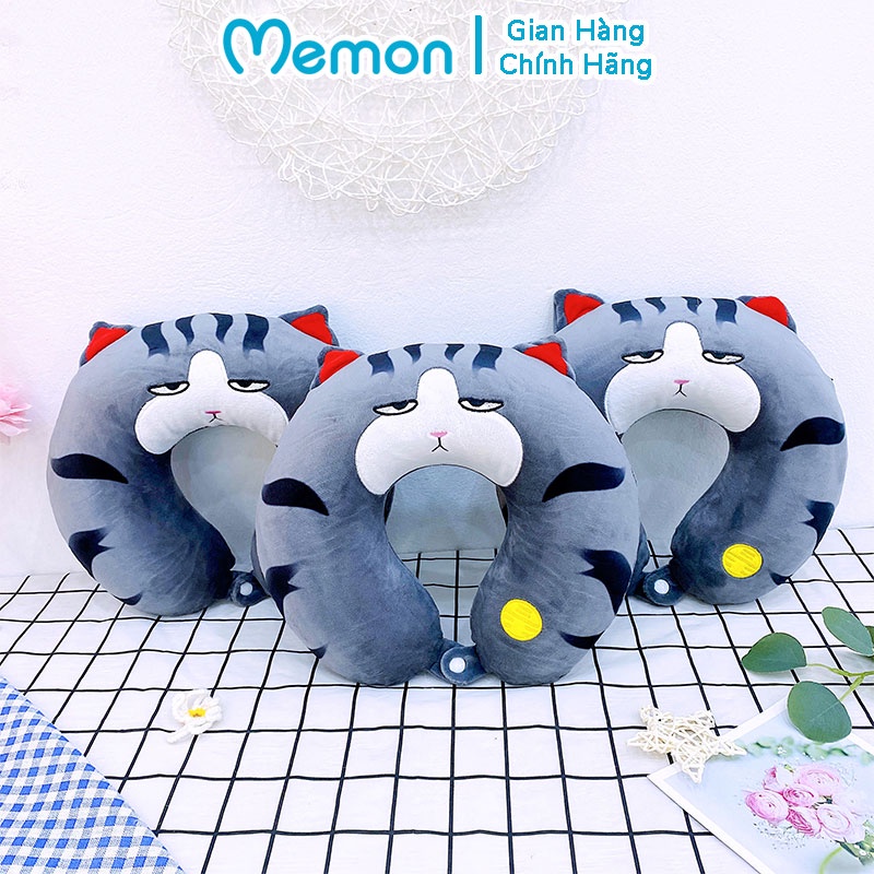 Gối Cổ Chữ U Mèo Hoàng Thượng Cao Su Non Cao Cấp Memon