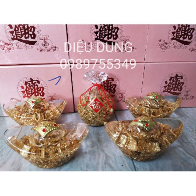 Túi tiền tài lộc - thỏi vàng tài lộc phong thủy có hộp đựng sịn sò