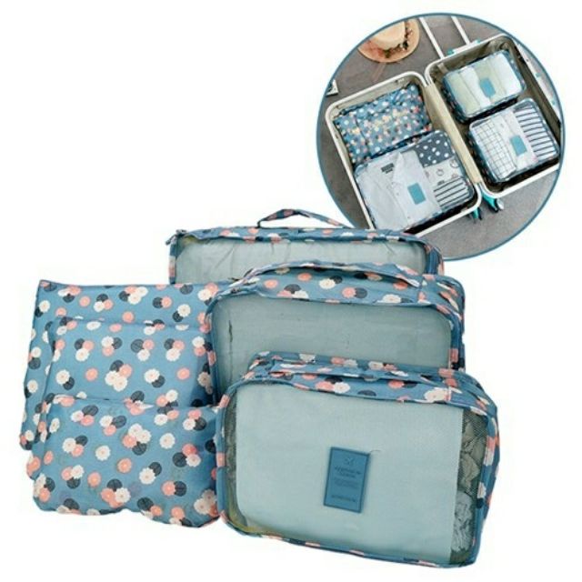 Set 6 Túi Đựng Đồ Du Lịch Cá Nhân Chống Thấm Nước Có Khóa Kéo Tiện Dụng