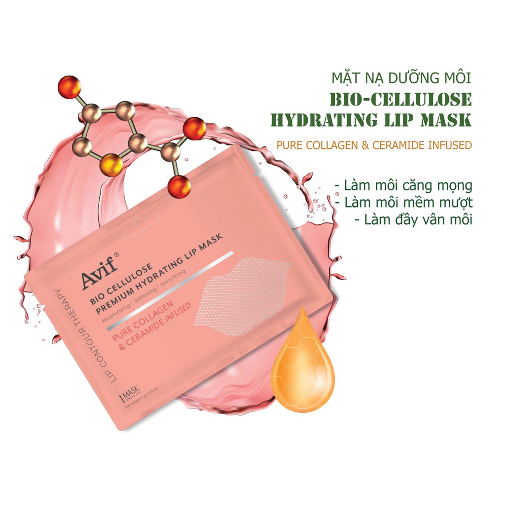 Mặt nạ môi Avif Bio Lip Mask dưỡng ẩm bổ sung collagen