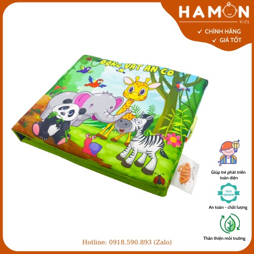 Sách vải Động vật ăn cỏ dành cho trẻ 0-3 tuổi - Made in Vietnam