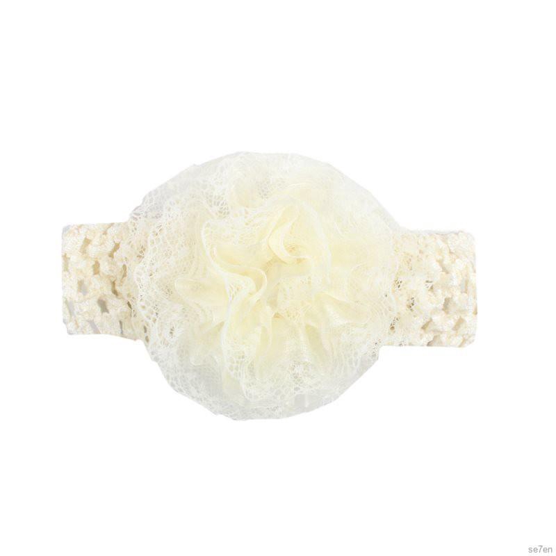 Băng đô hoa màu trơn co giãn đáng yêu cho bé gái