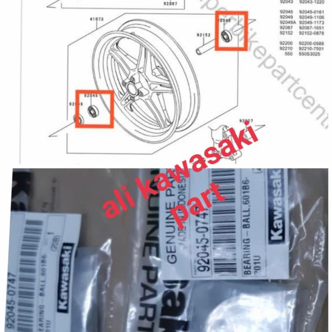 Vòng Bi Gắn Bánh Xe Trước Chính Hãng Ksr 110 Ksr110