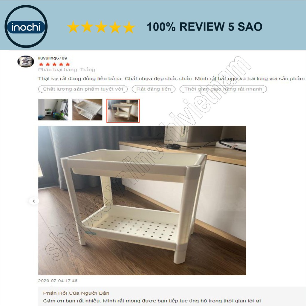 Kệ nhà tắm,Kệ để đồ Đa Năng 2 Tầng Inochi Nhựa Dùng Để Đựng Gia Vị Nhà Bếp thông minh Cao Cấp Nhật Bản KE001