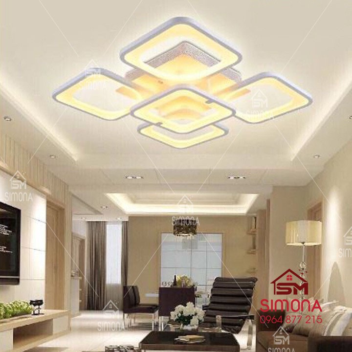 Đèn trần LED - đèn ốp trần - đèn trần trang trí 5 cánh vuông hiện đại DM 101 5 CÁNH